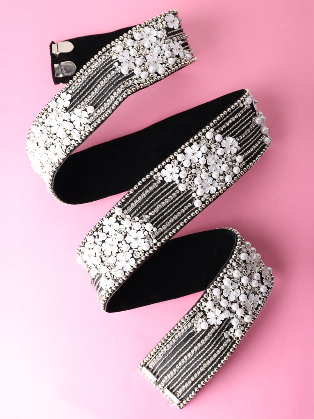 

MODARTA Women Black Embellished Belt