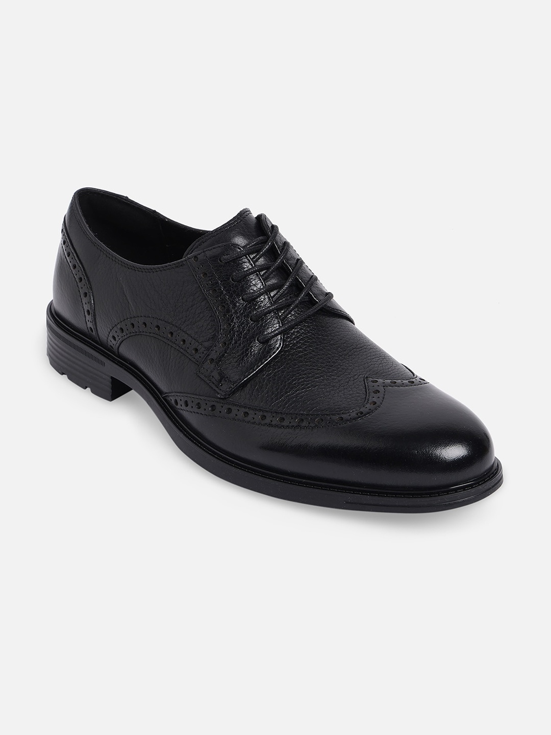 

ALDO Men Black Solid Formal Leather Borgues