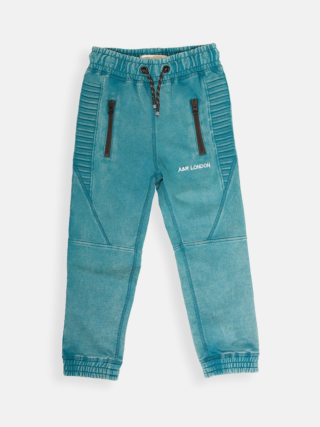 

Angel & Rocket Boys Green Solid Cotton Joggers