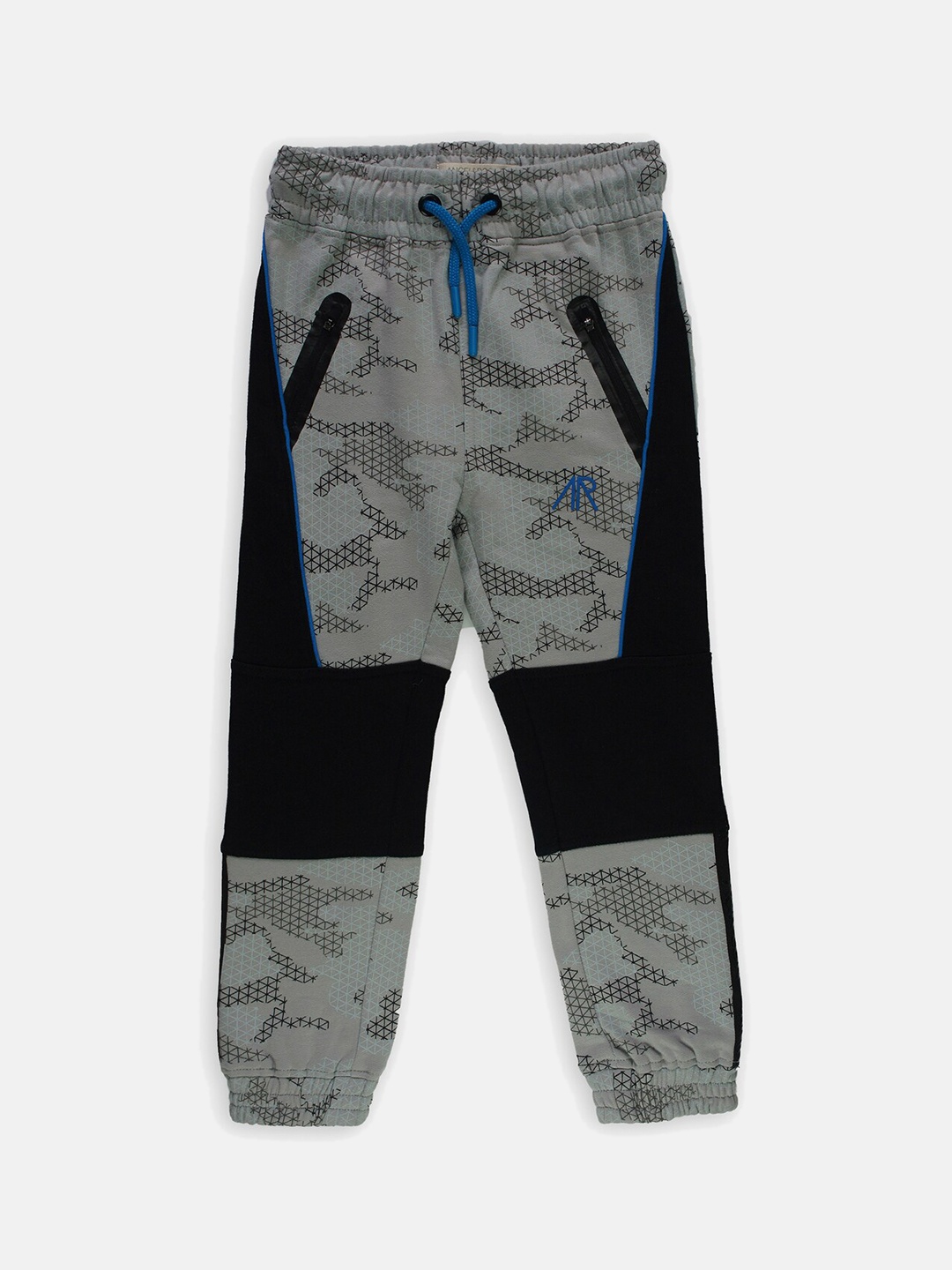 

Angel & Rocket Boys Grey & Black Printed Cotton Joggers
