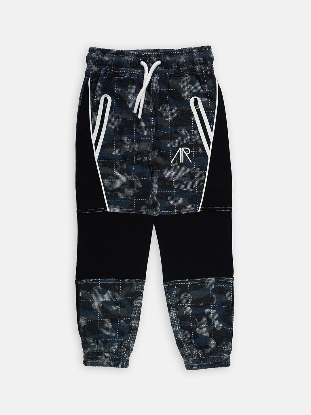 

Angel & Rocket Boys Navy Blue Camouflage Printed Cotton Track Pants
