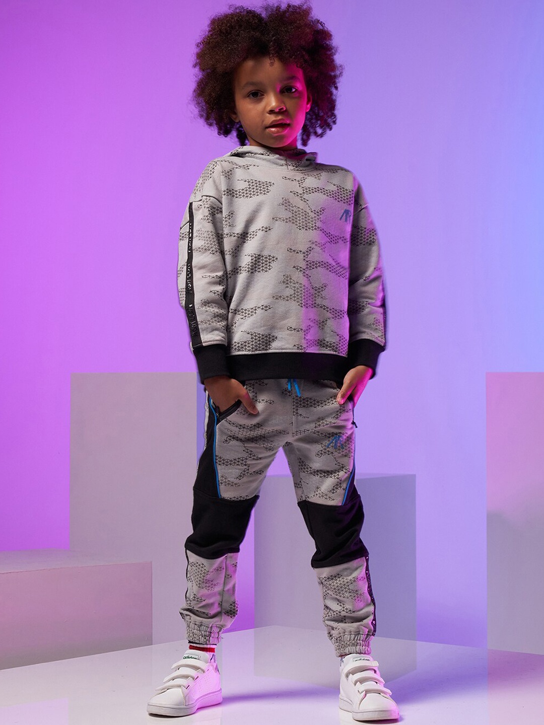 

Angel & Rocket Boys Grey Printed Cotton Joggers