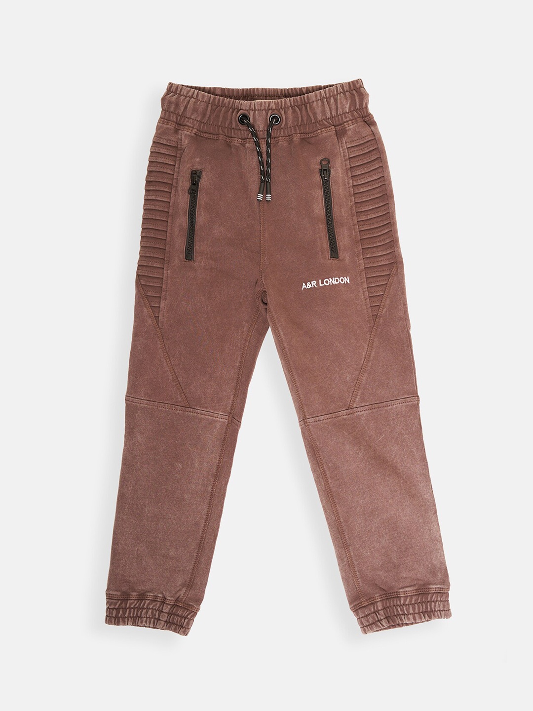 

Angel & Rocket Boys Brown Solid Cotton Track Pants