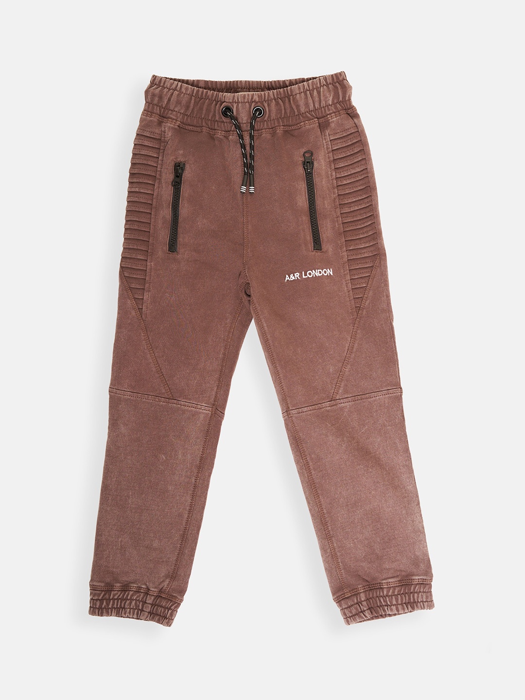 

Angel & Rocket Boys Brown Solid Cotton Jogger Track Pants