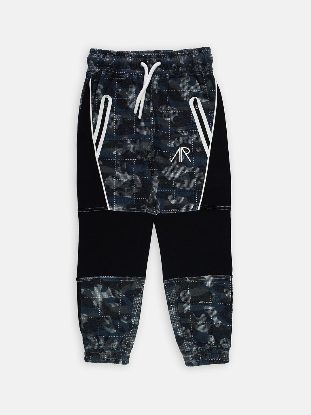 

Angel & Rocket Boys Navy Blue Printed Cotton Joggers