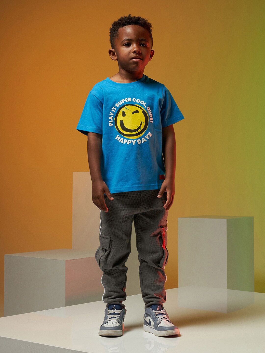 

Angel & Rocket Boys Blue & Yellow Printed T-shirt