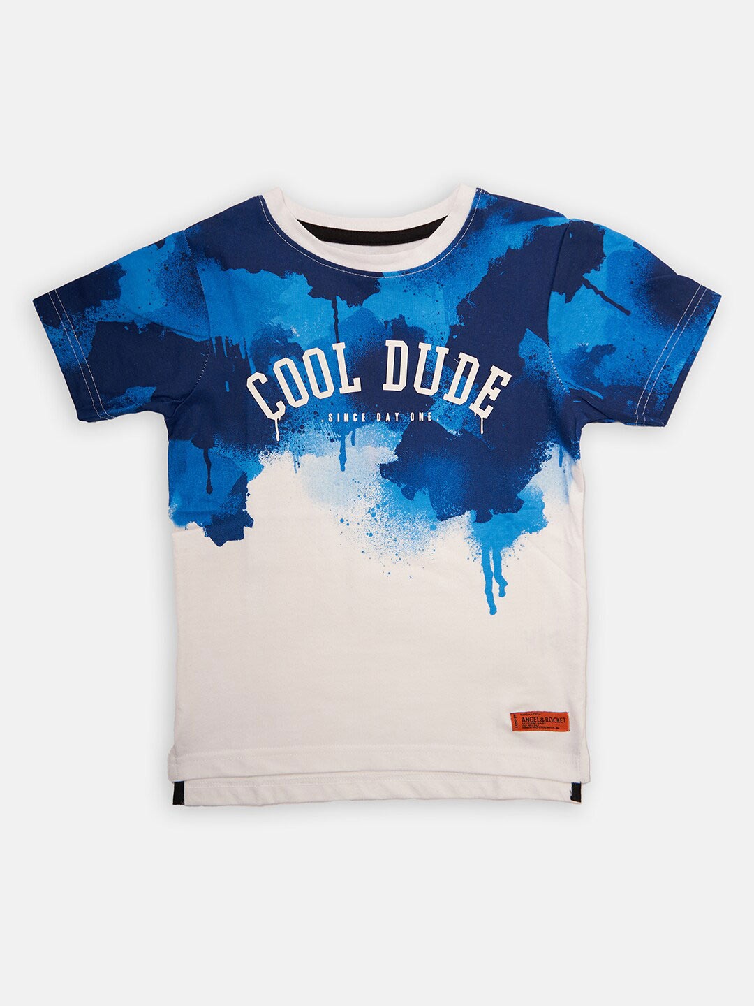

Angel & Rocket Boys Blue & White Printed T-shirt