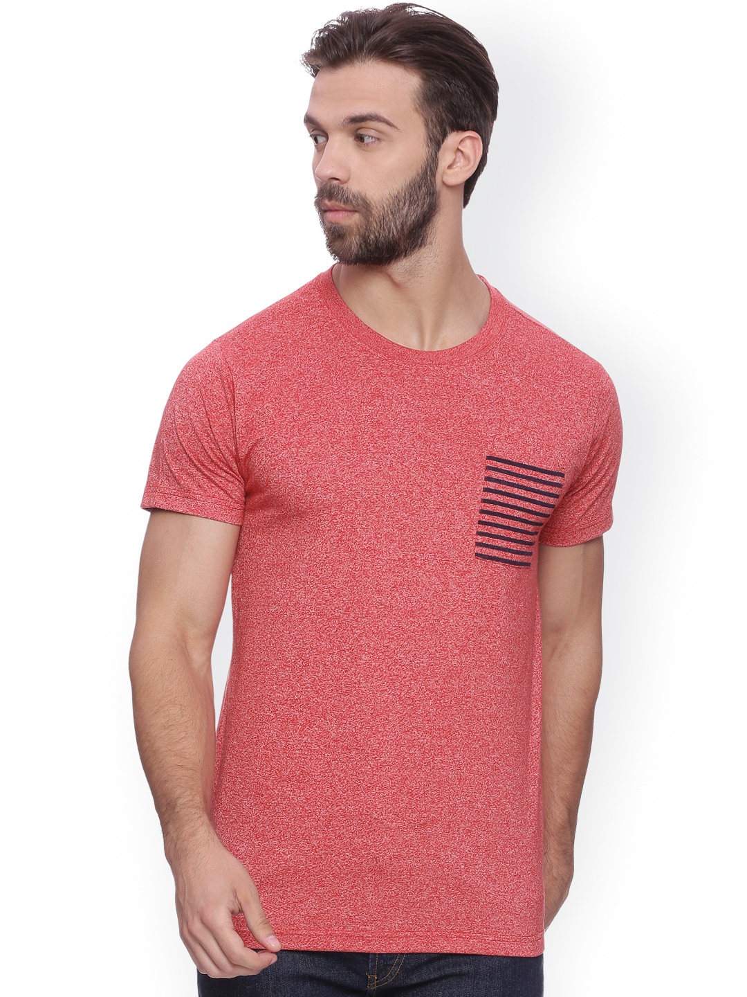 

Difference of Opinion Men Red Solid Round Neck T-shirt