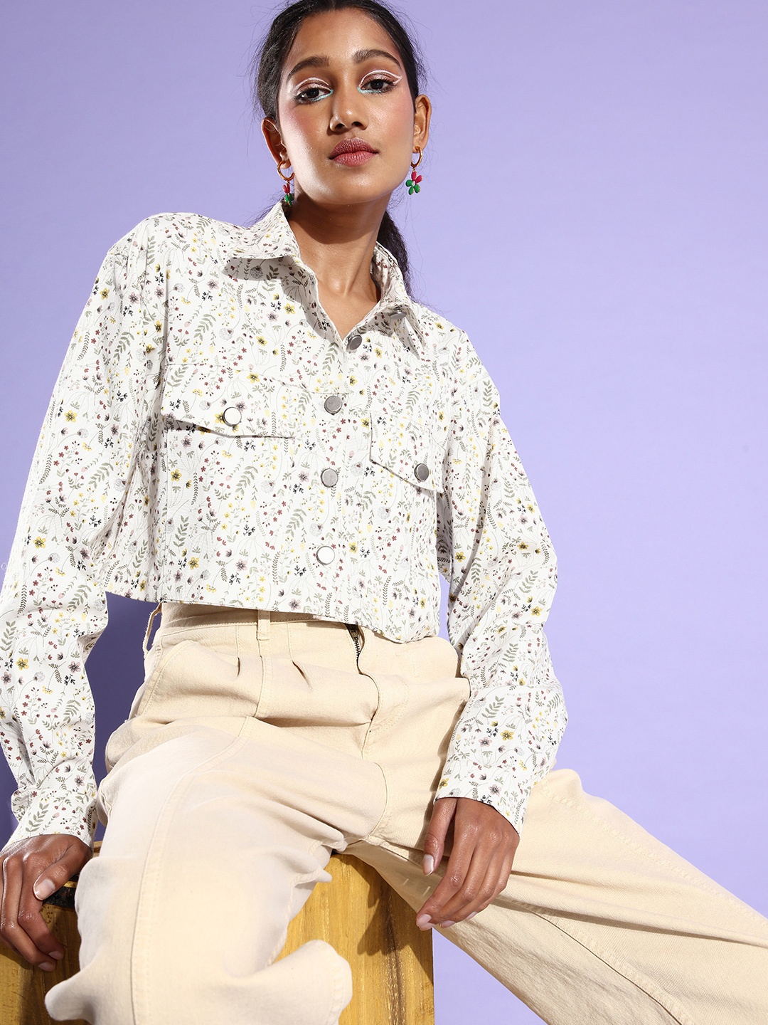 

Stylecast X Hersheinbox Women Multi-Coloured Floral Print Parade Jacket