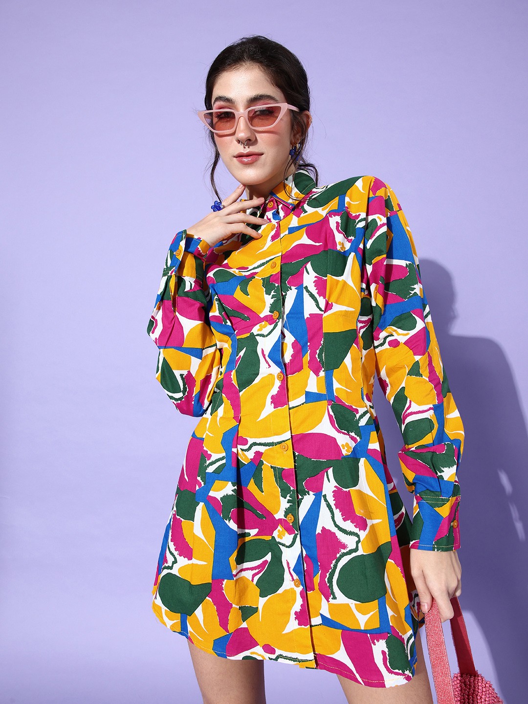 

Stylecast X Hersheinbox Multicoloured Shirt Mini Dress, Multi