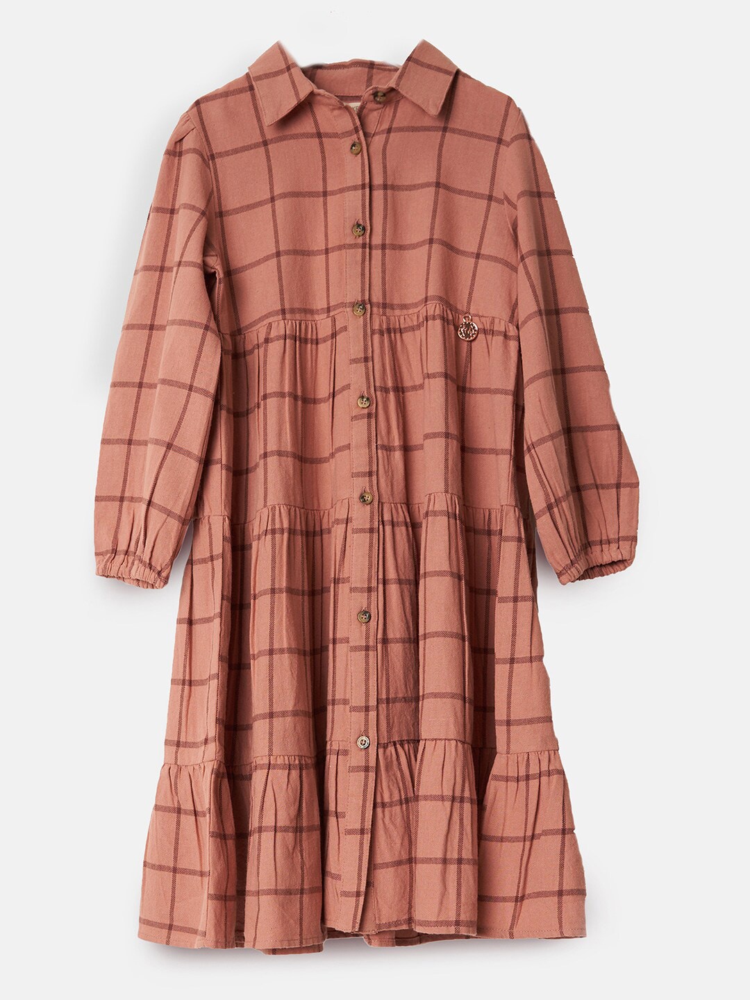 

Angel & Rocket Brown Checked Shirt Dress