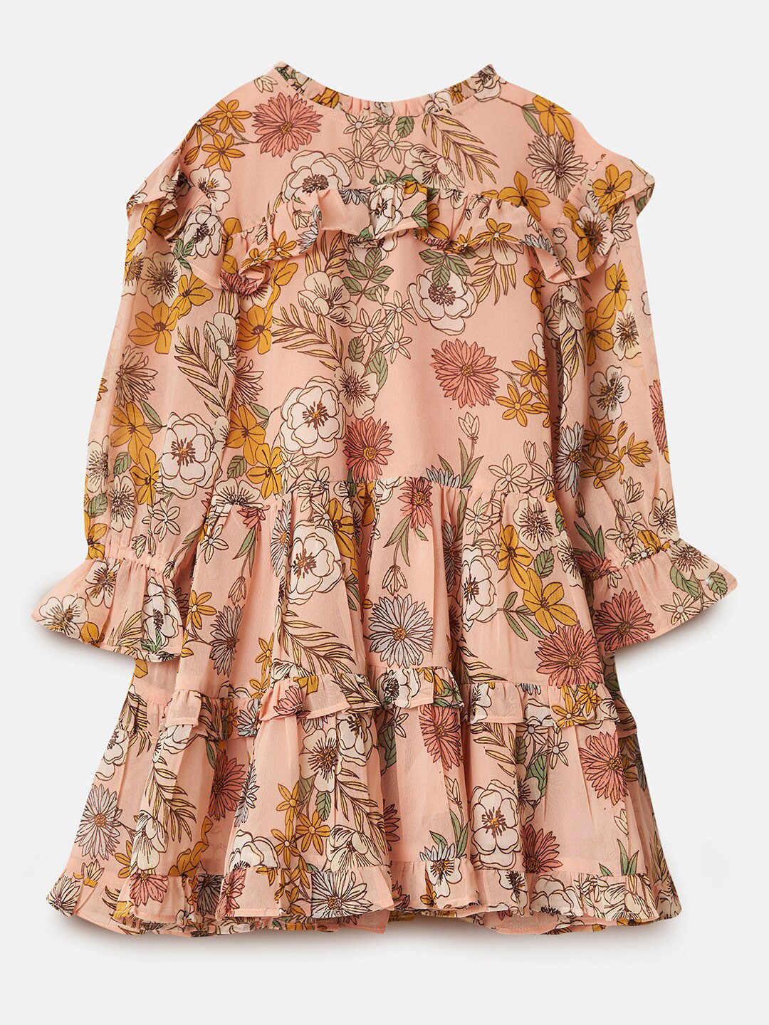 

Angel & Rocket Pink Floral Georgette A-Line Dress