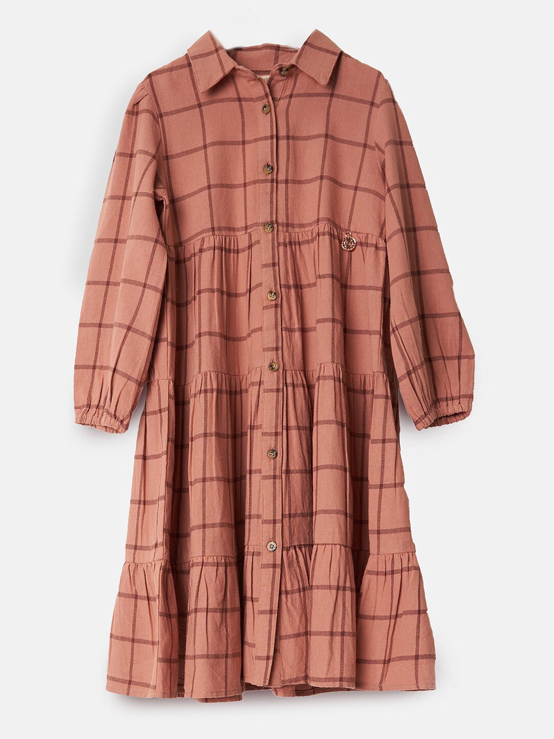 

Angel & Rocket Brown Checked Shirt Dress