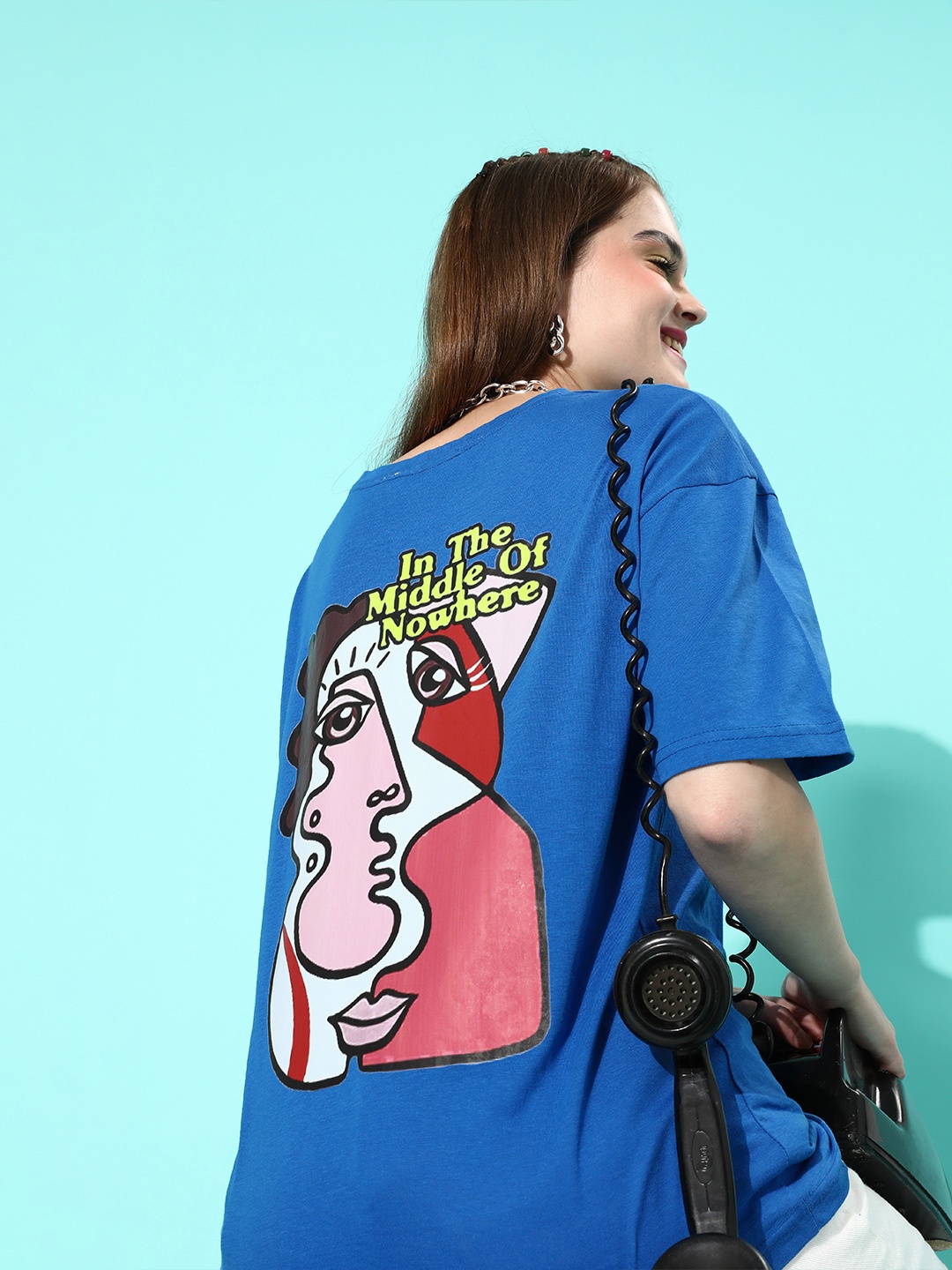 

Stylecast X Hersheinbox Women Classy Blue Graphic Tee