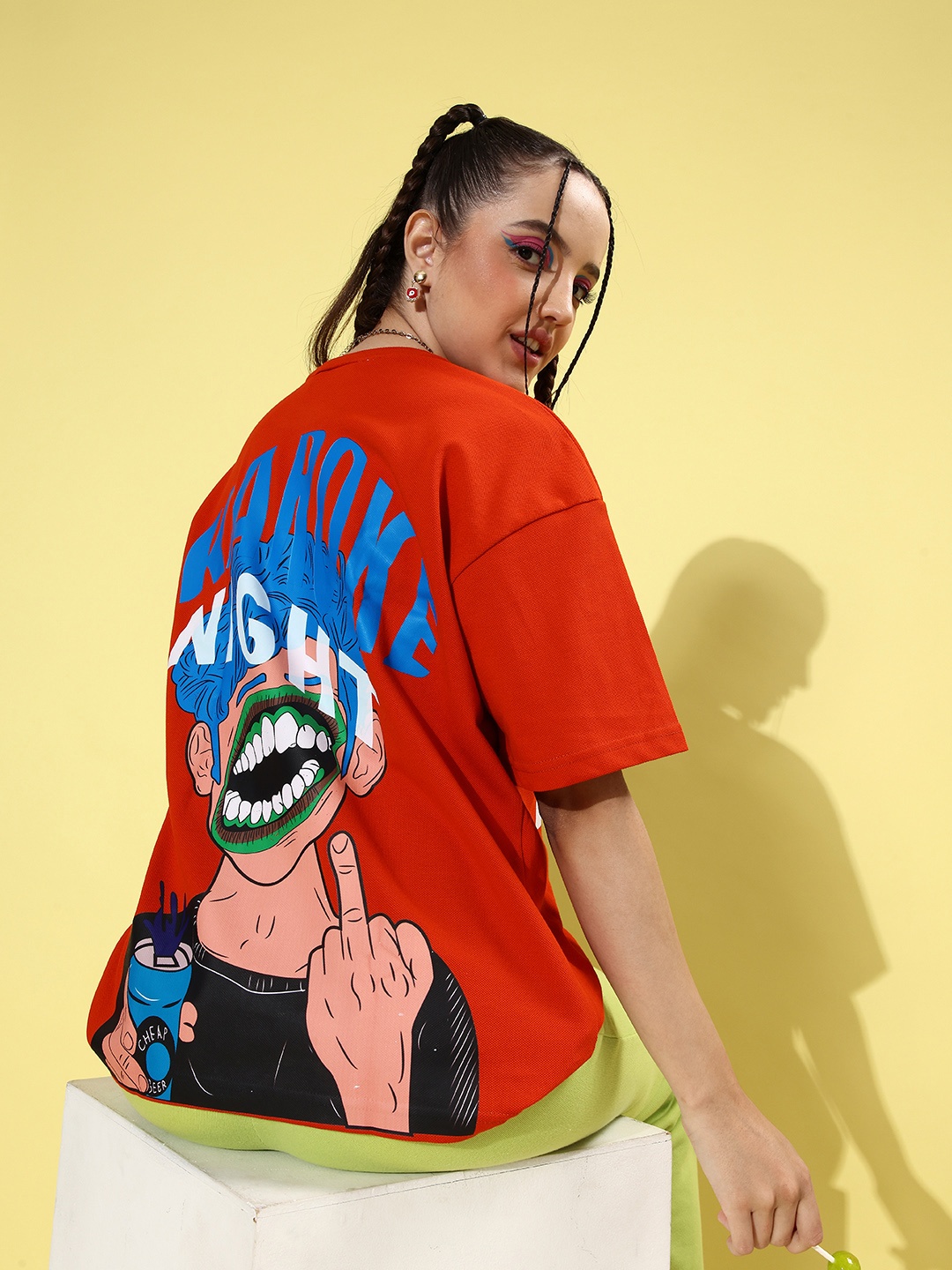 

Stylecast X Hersheinbox Women Bright Orange Graphic Tee