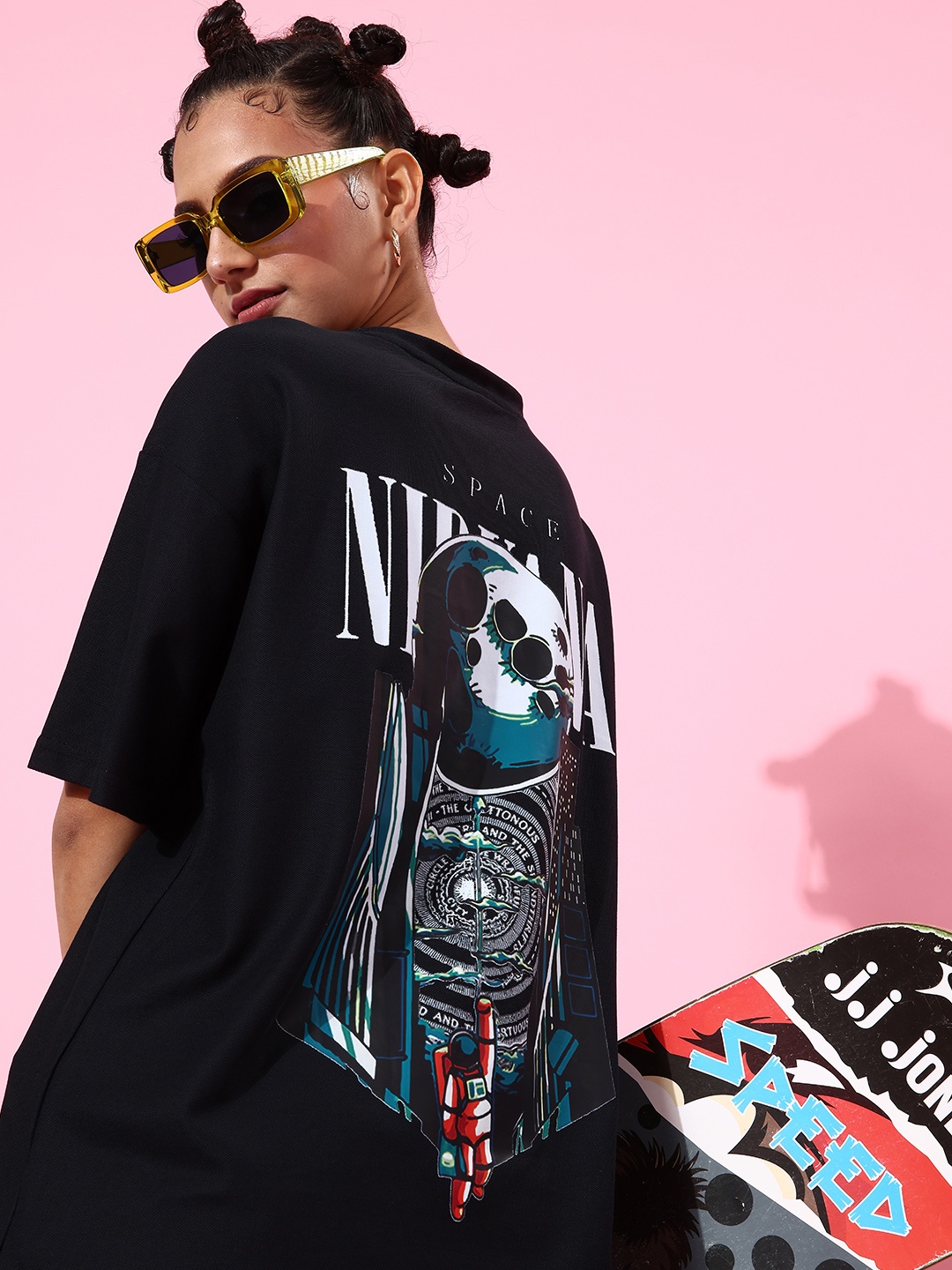 

Stylecast X Hersheinbox Women Black Graphic Tee