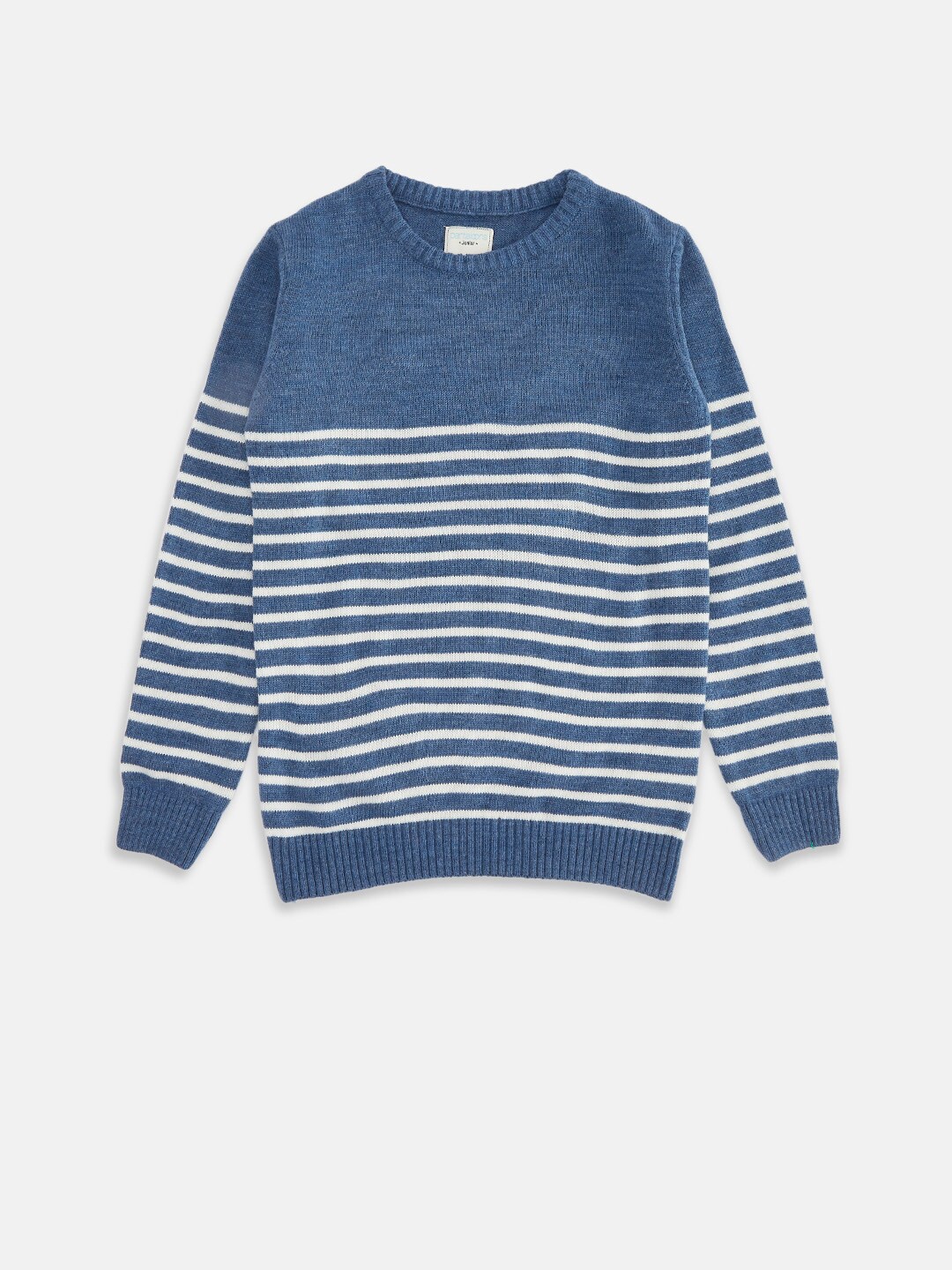 

Pantaloons Junior Boys Blue & White Striped Pullover