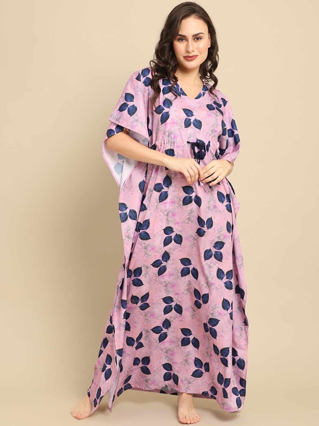 

Boston Club Women Purple Printed Kaftan Nightdress