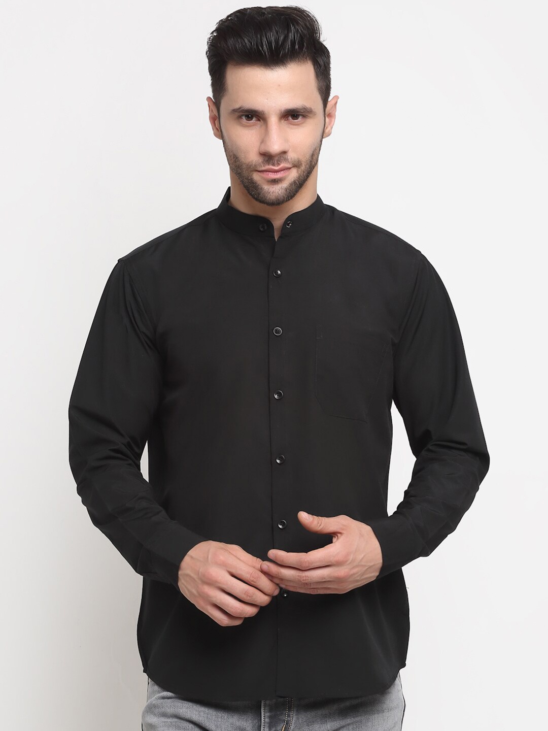 

NEUDIS Men Black Classic Casual Shirt