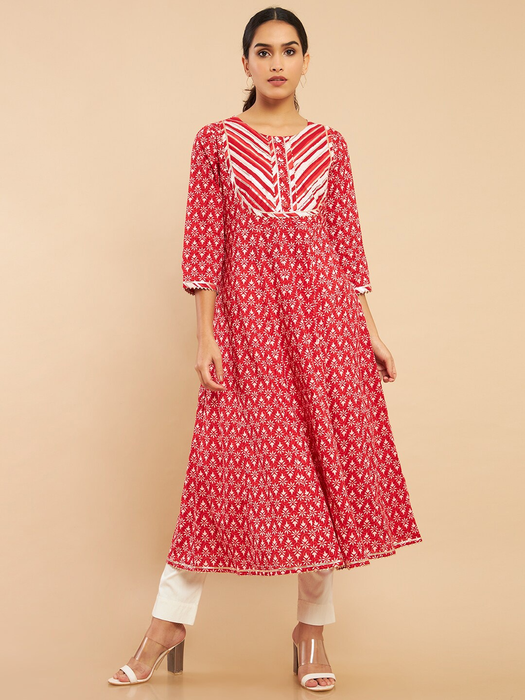 

Soch Women Red Printed Kurta