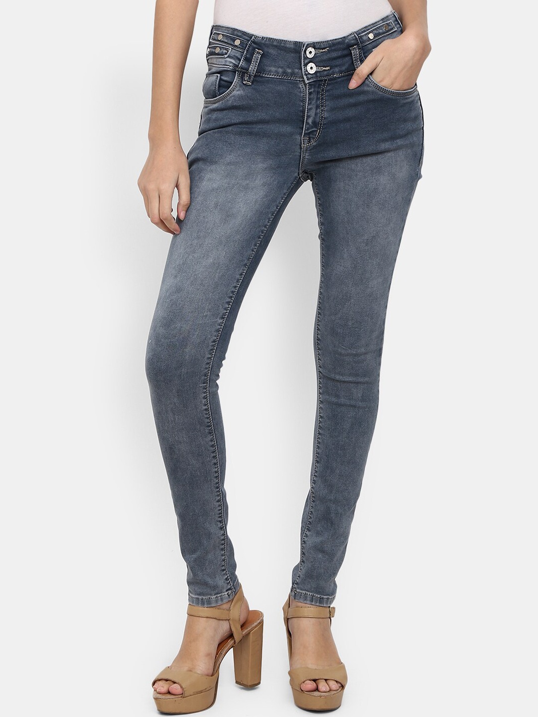 

V-Mart Women Grey Heavy Fade Stretchable Jeans