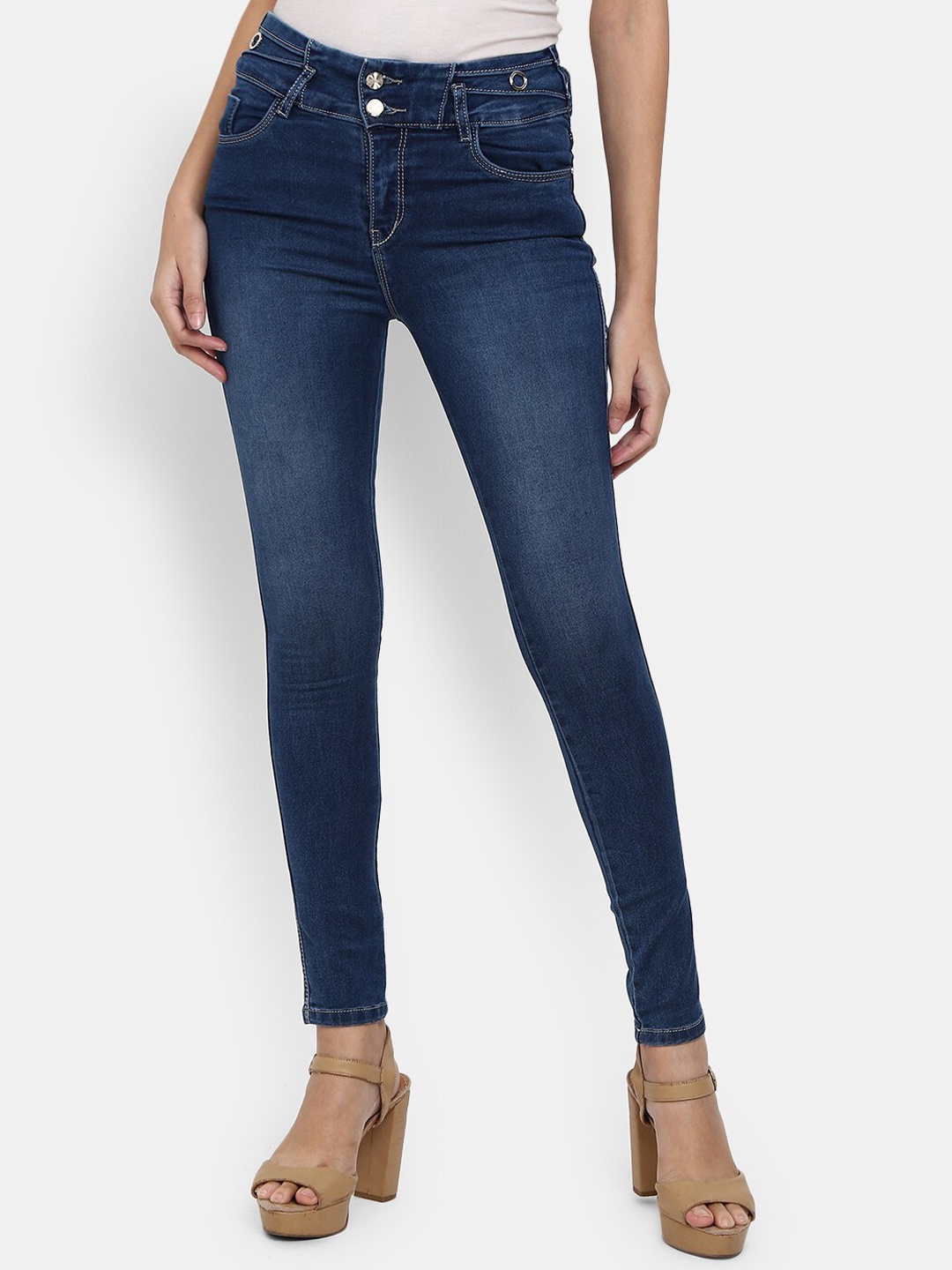 

V-Mart Women Blue Light Fade Stretchable Denim Jeans