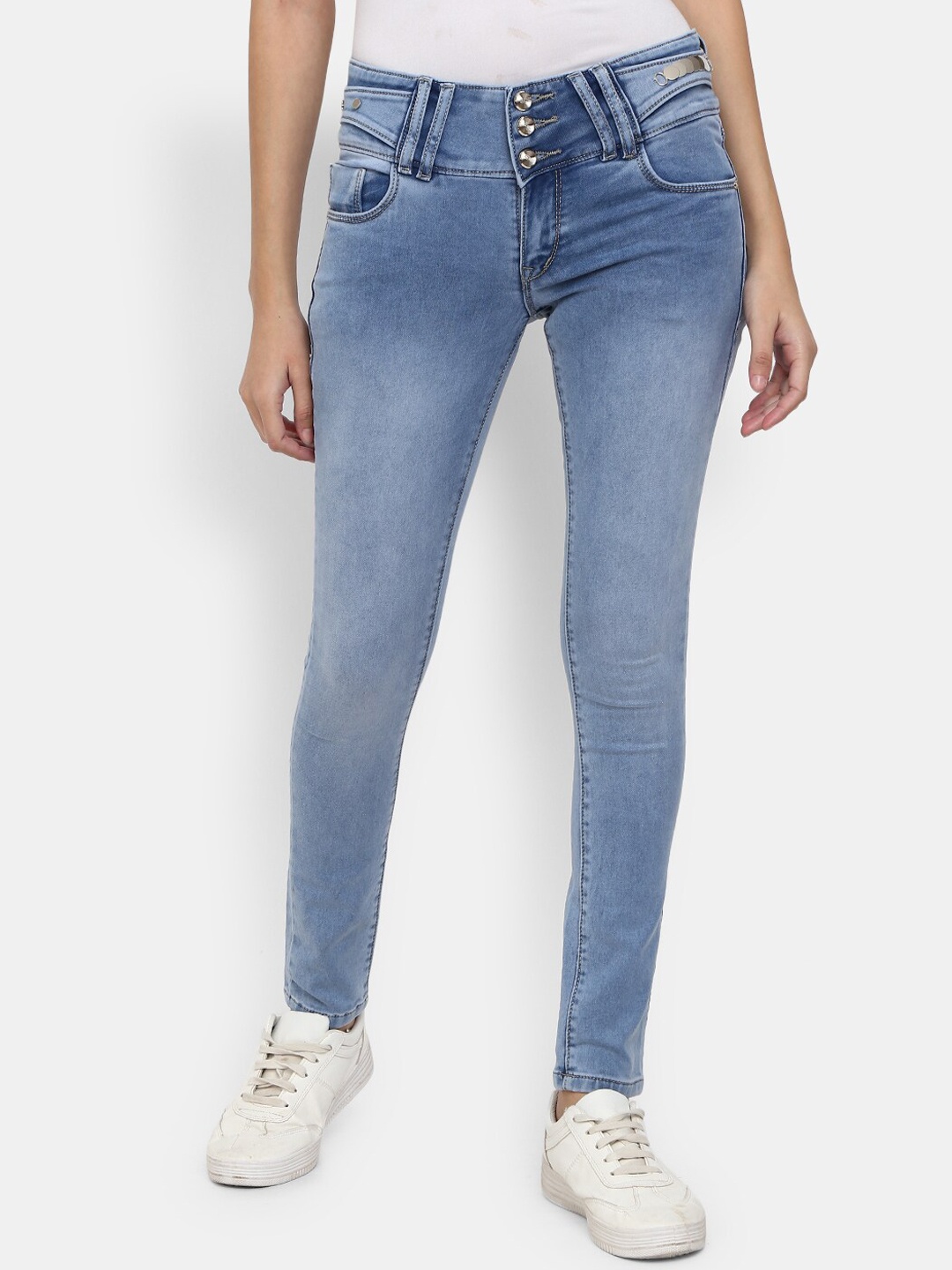 

V-Mart Women Blue Heavy Fade Regular Fit Jeans