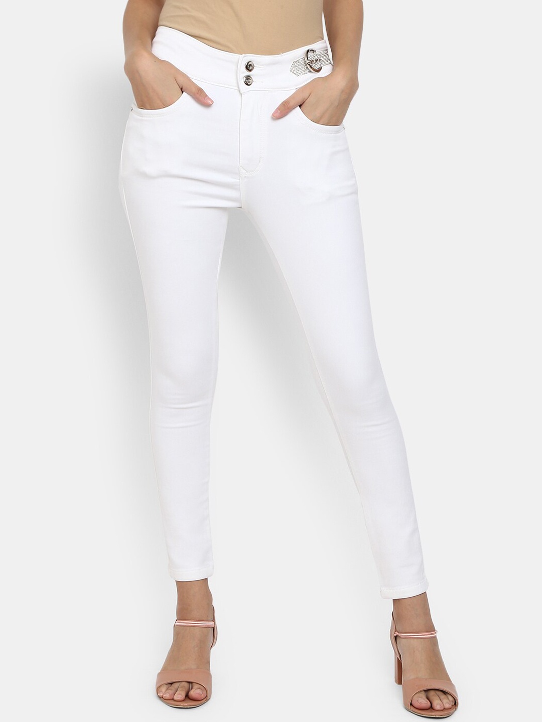 

V-Mart Women White Stretchable Jeans