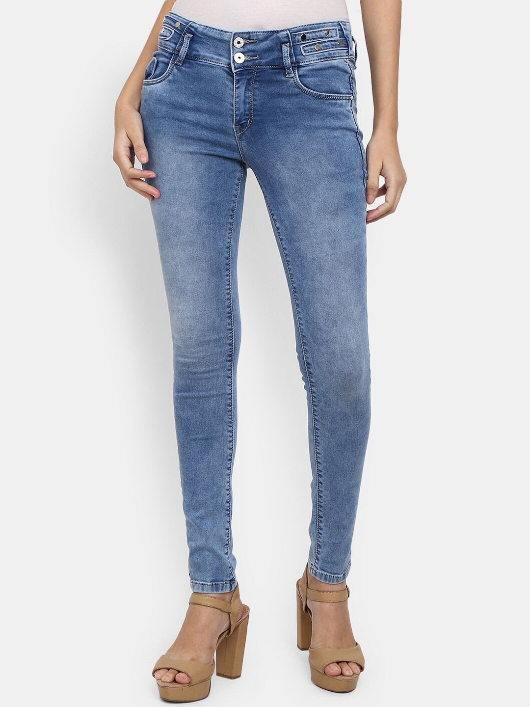 

V-Mart Women Blue Heavy Fade Stretchable Jeans