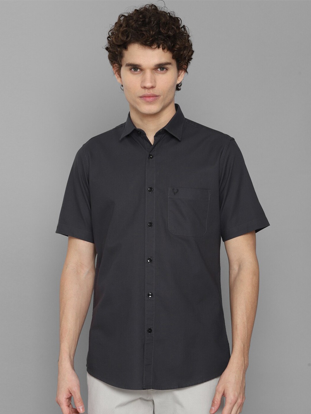 

Allen Solly Men Grey Slim Fit Casual Shirt