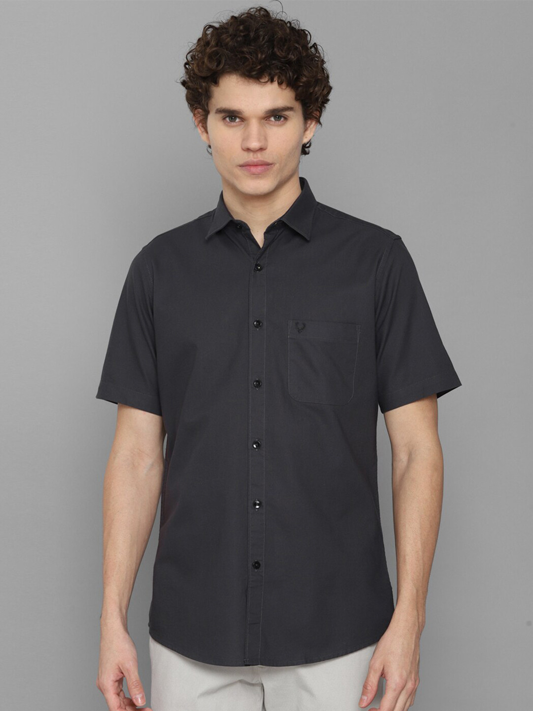

Allen Solly Men Grey Slim Fit Casual Shirt
