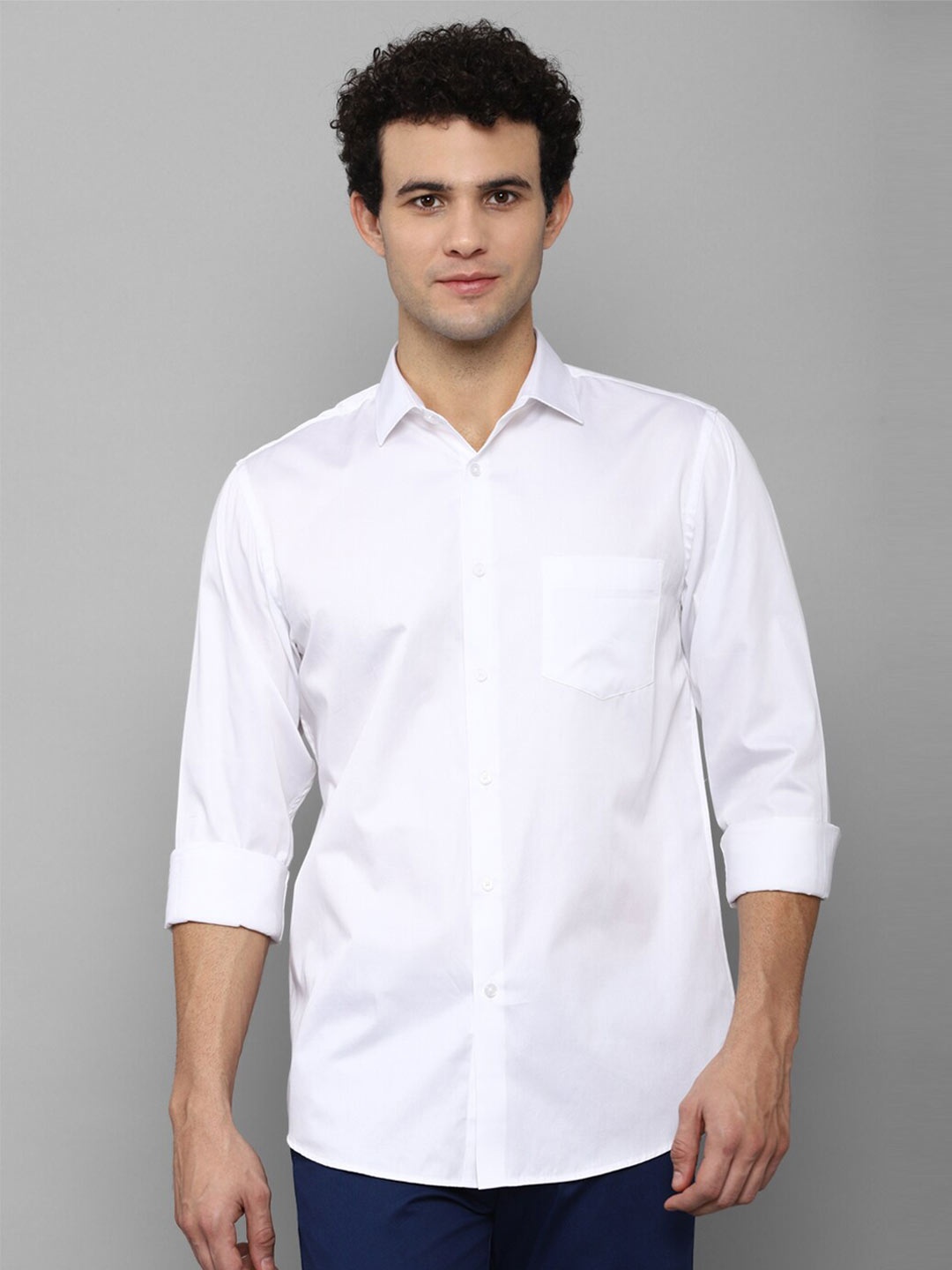 

Allen Solly Men White Solid Slim Fit Casual Shirt