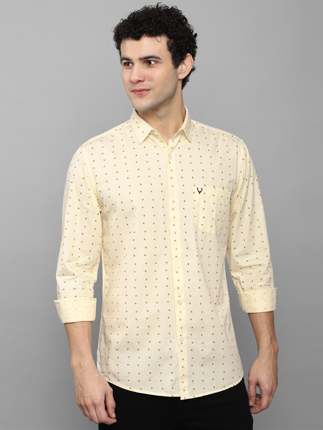 

Allen Solly Men Yellow Slim Fit Printed Casual Shirt