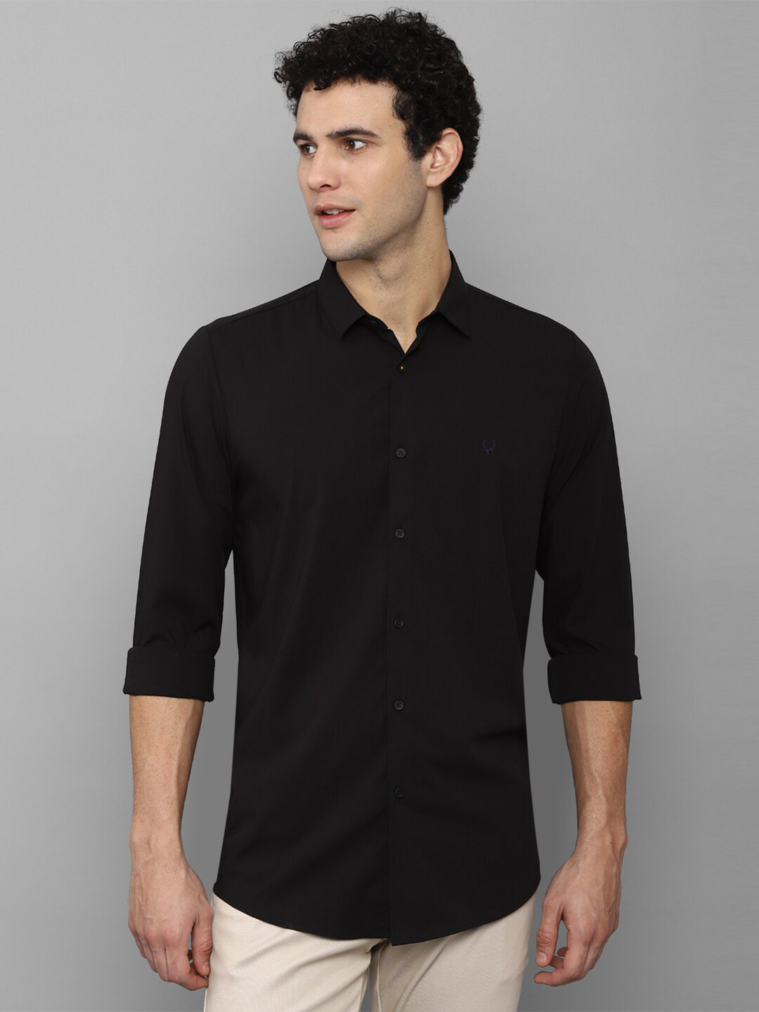

Allen Solly Men Black Slim Fit Casual Shirt