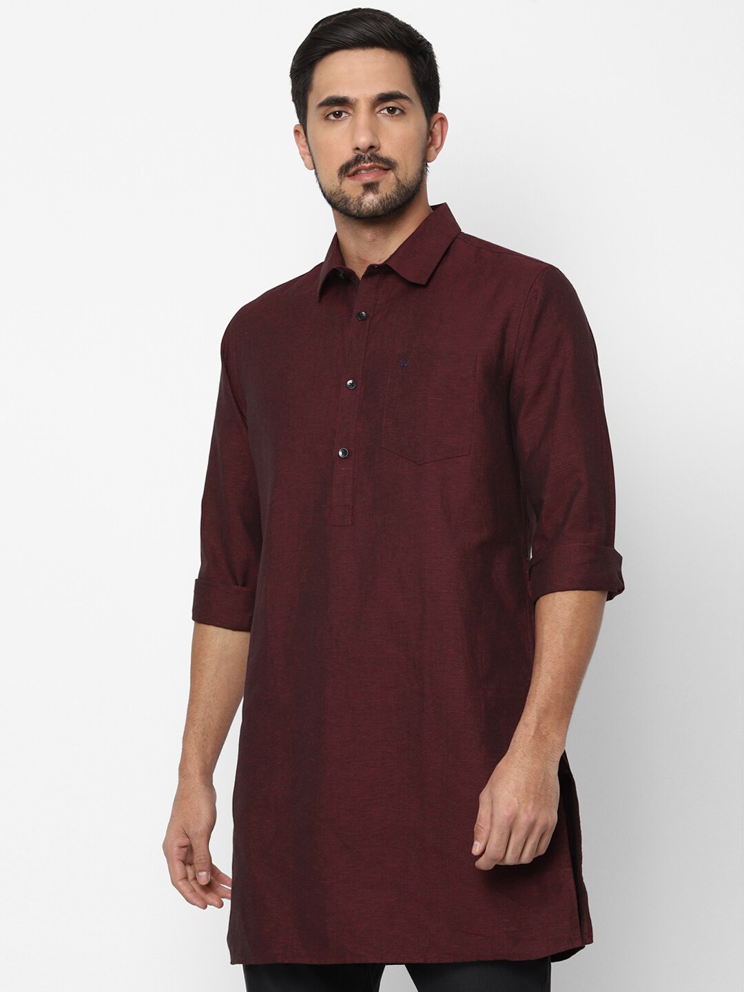 

Allen Solly Men Maroon Slim Fit Casual Kurta Shirt
