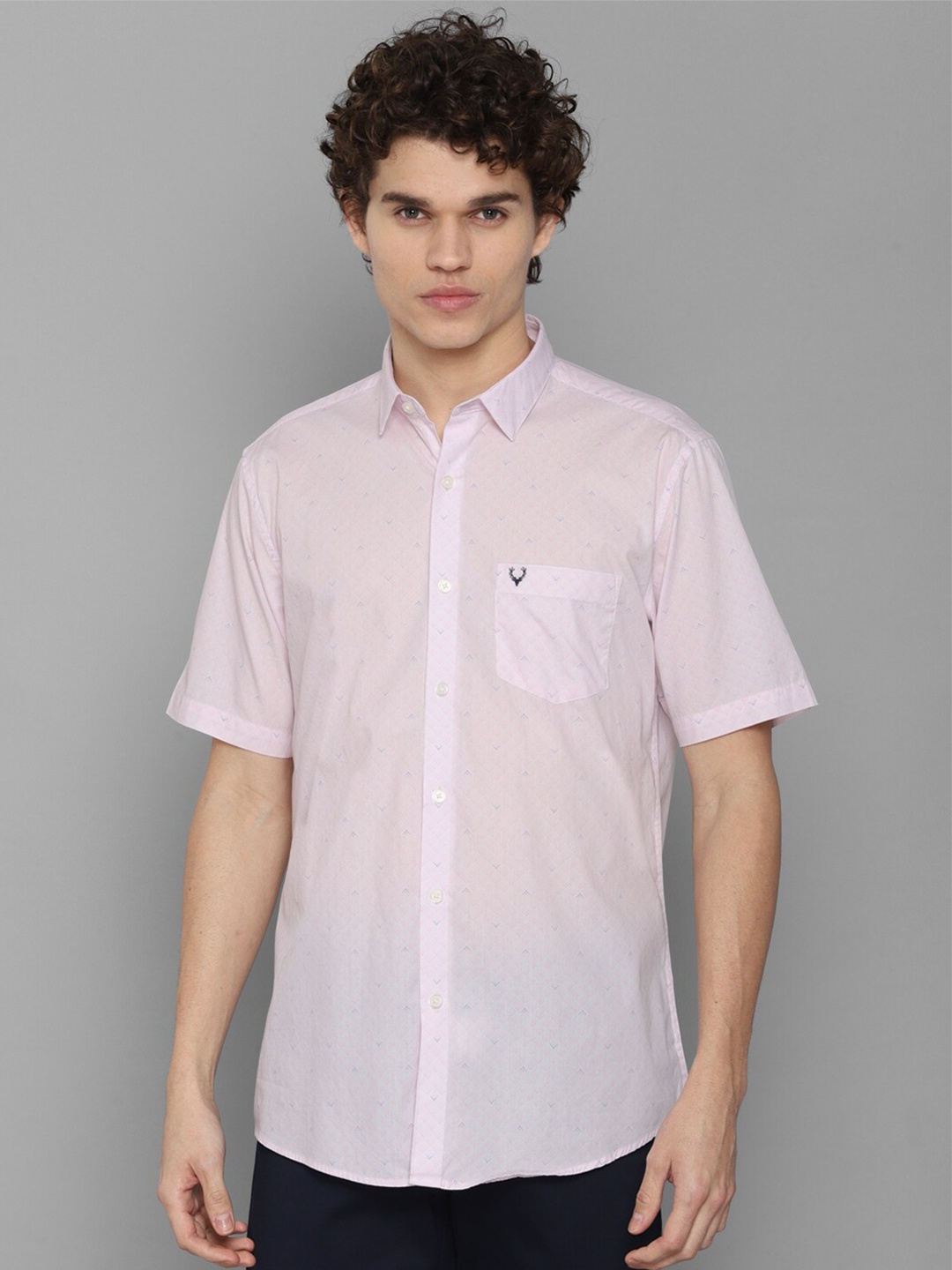 

Allen Solly Men Pink Slim Fit Casual Cotton Shirt