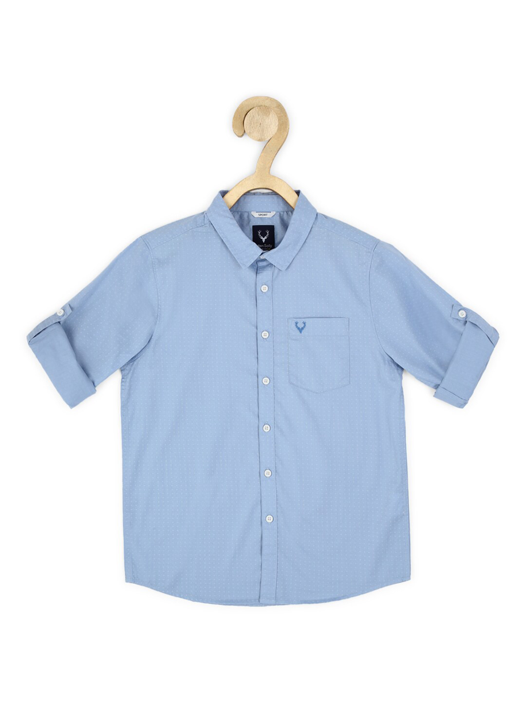 

Allen Solly Junior Boys Blue Slim Fit Casual Long Sleeve Cotton Shirt