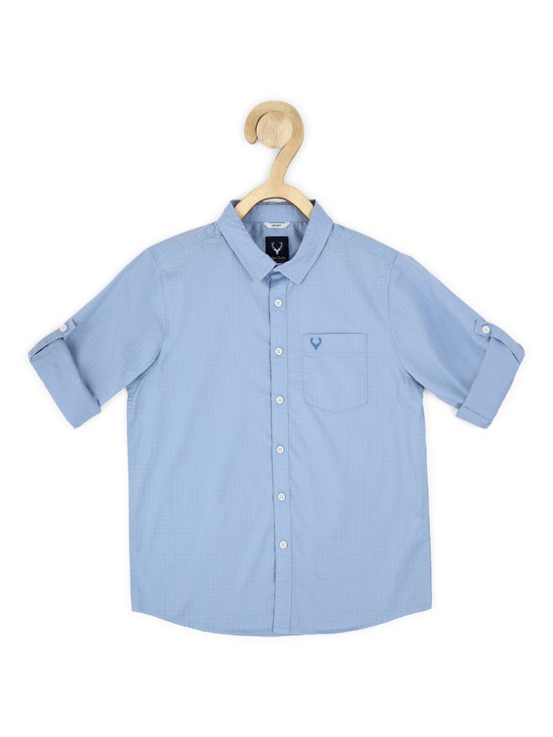 

Allen Solly Junior Boys Blue Slim Fit Pure Cotton Casual Shirt