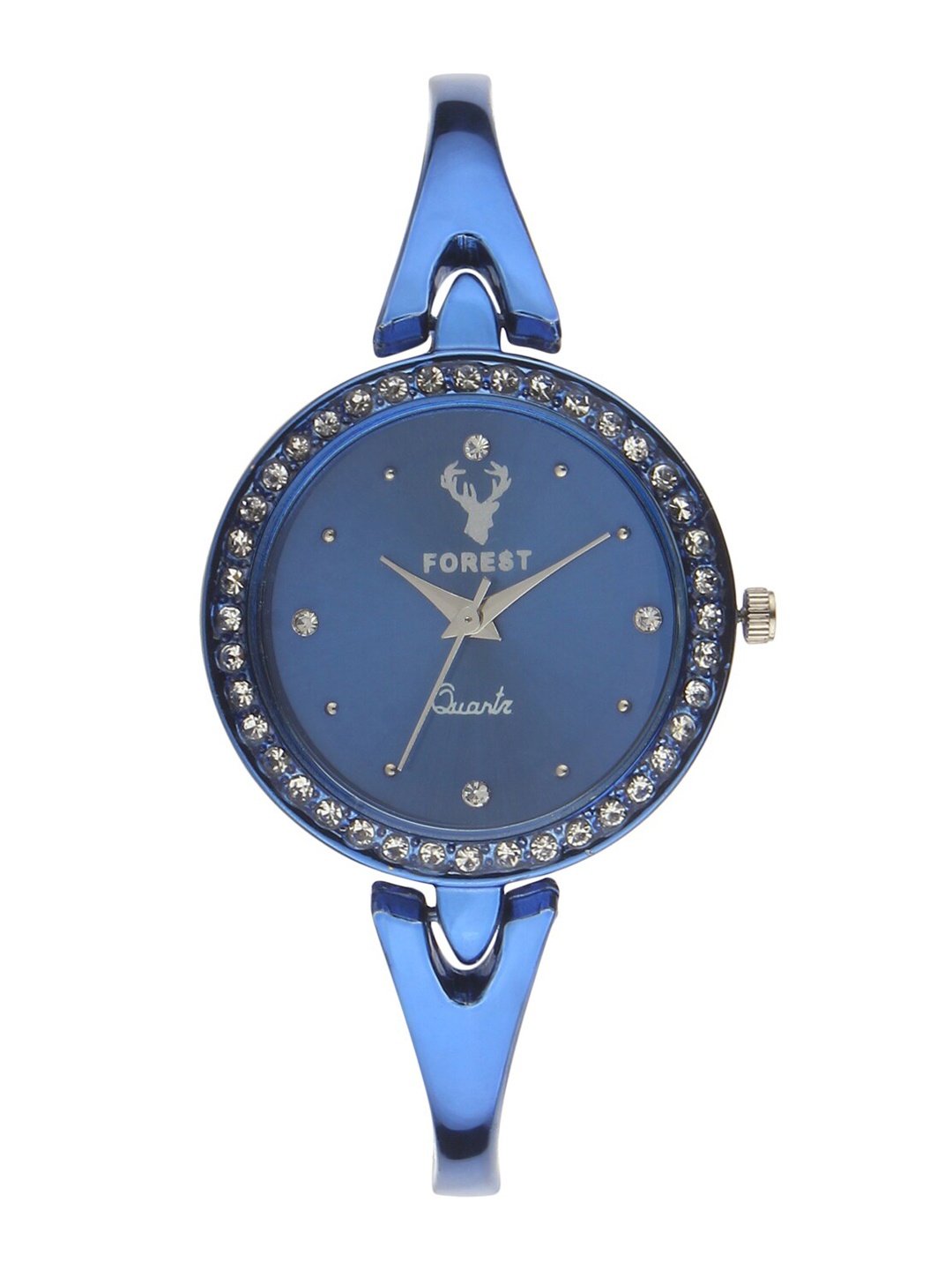 

Hobforestessentials Women Embellished Dial & Blue Bracelet Style Straps Analogue Watch