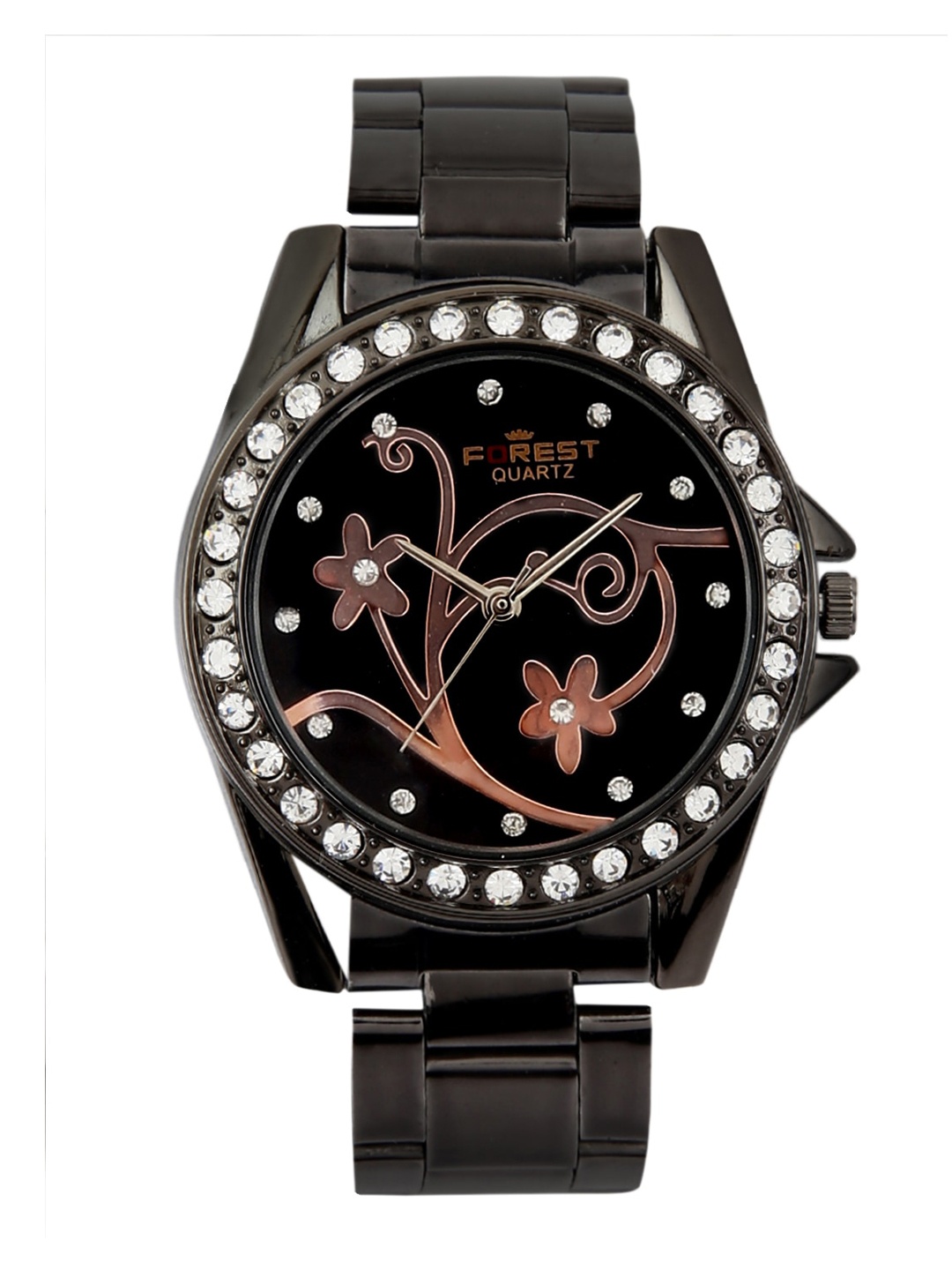 

Hobforestessentials Women Black Dial& Bracelet Style Analogue Watch FR22-20834F08