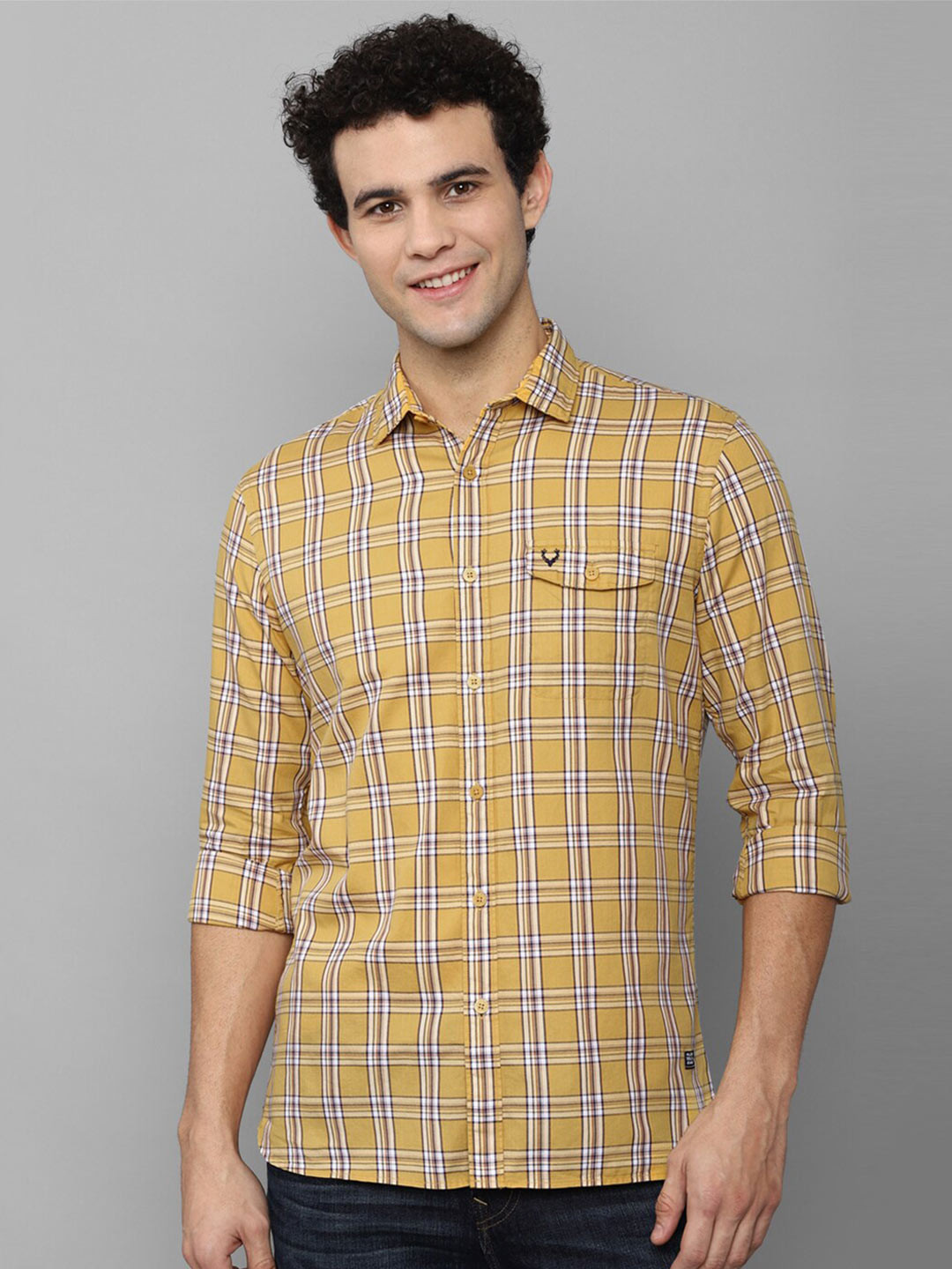 

Allen Solly Sport Men Yellow Checked Casual Shirt