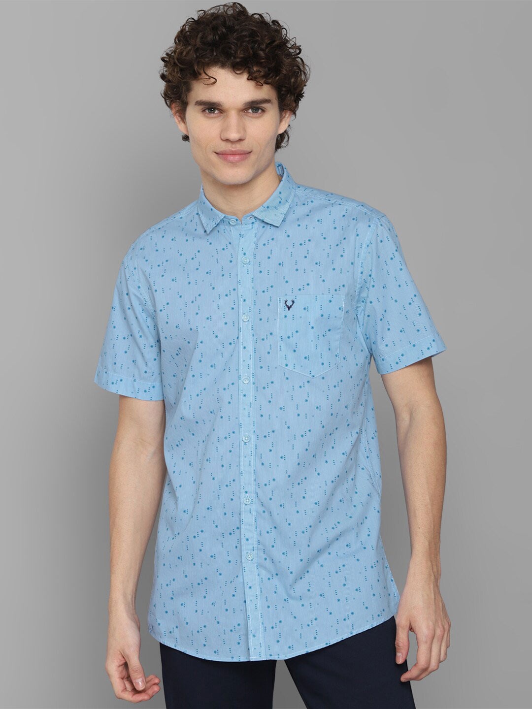 

Allen Solly Sport Men Blue Regular Fit Printed Casual Shirt