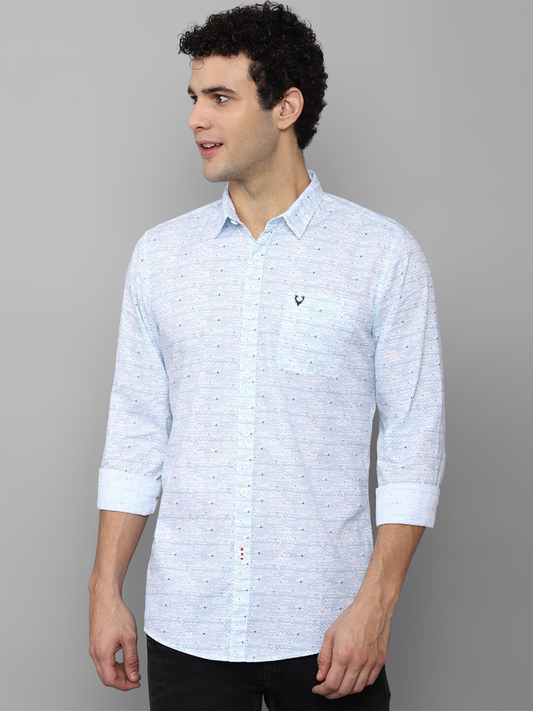 

Allen Solly Sport Men Blue Printed Cotton Casual Shirt