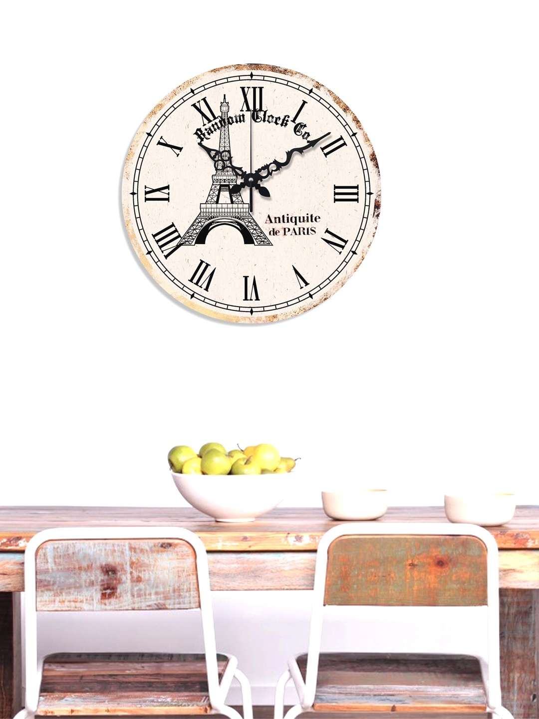 

RANDOM Cream-Coloured Dial Wooden 38.1 cm Analogue Wall Clock