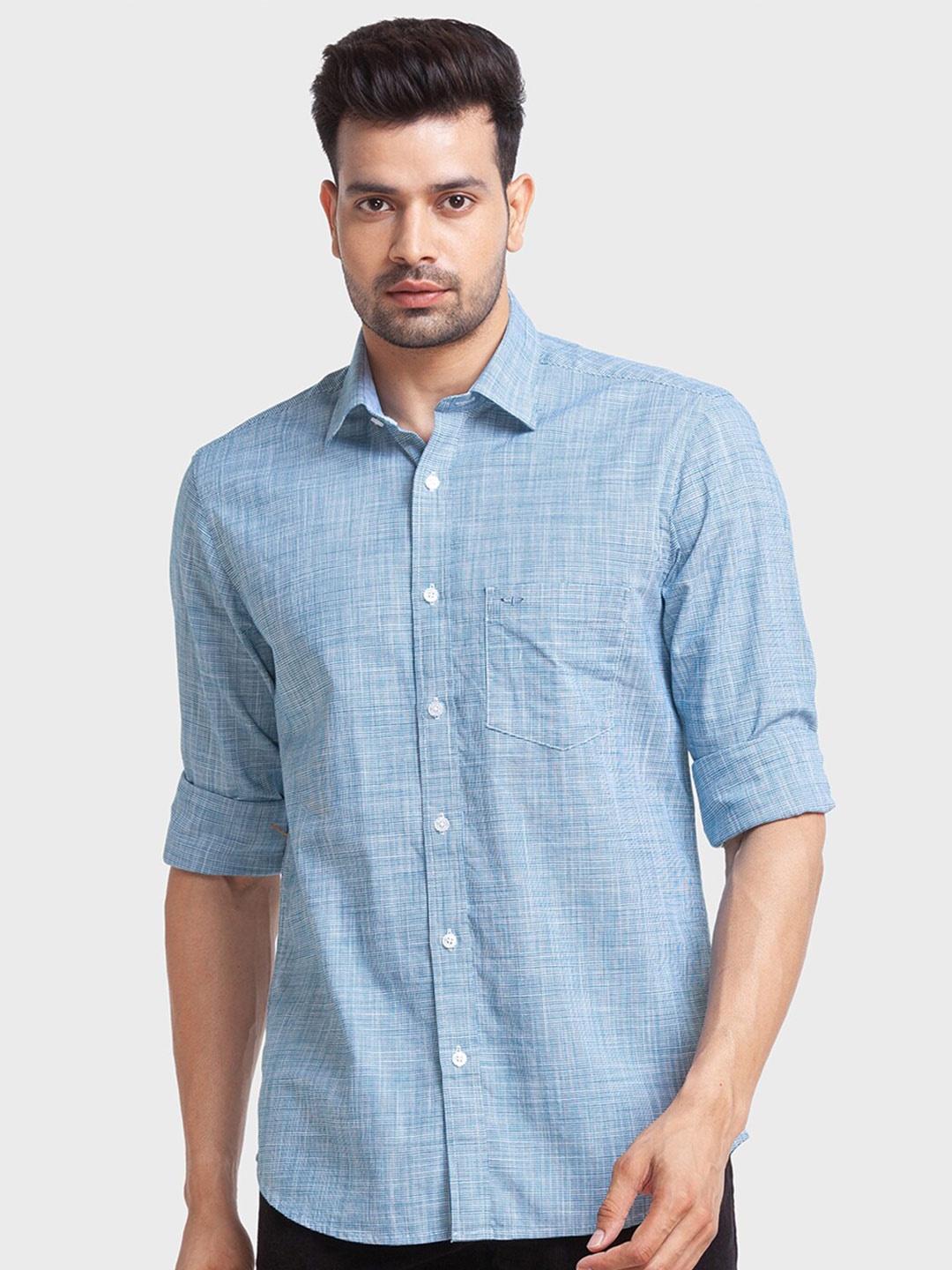 

ColorPlus Men Blue Tailored Fit Casual Shirt
