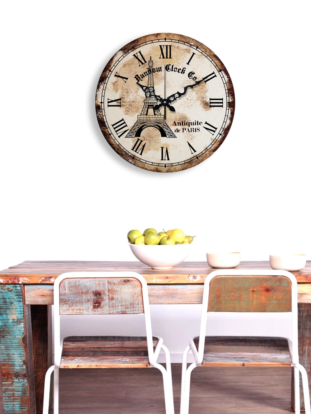 

RANDOM Off-White & Brown Dial Wooden 38.1 cm Analogue Wall Clock