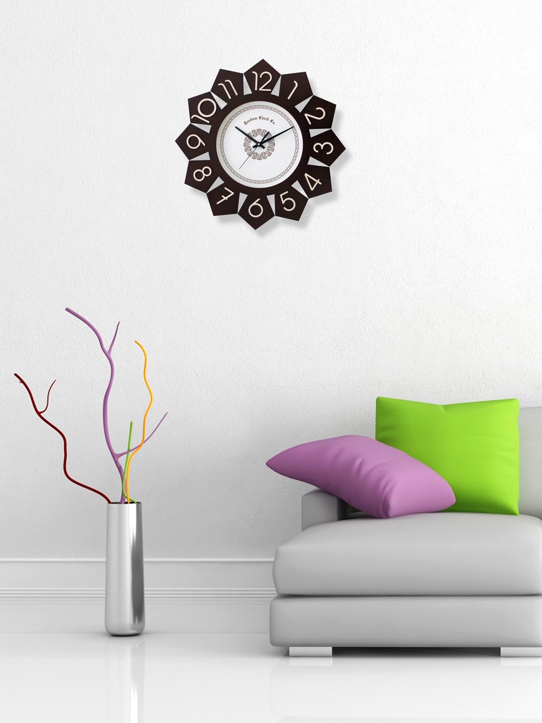 

RANDOM White & Brown Asymmetric 38.1 cm Analogue Wall Clock