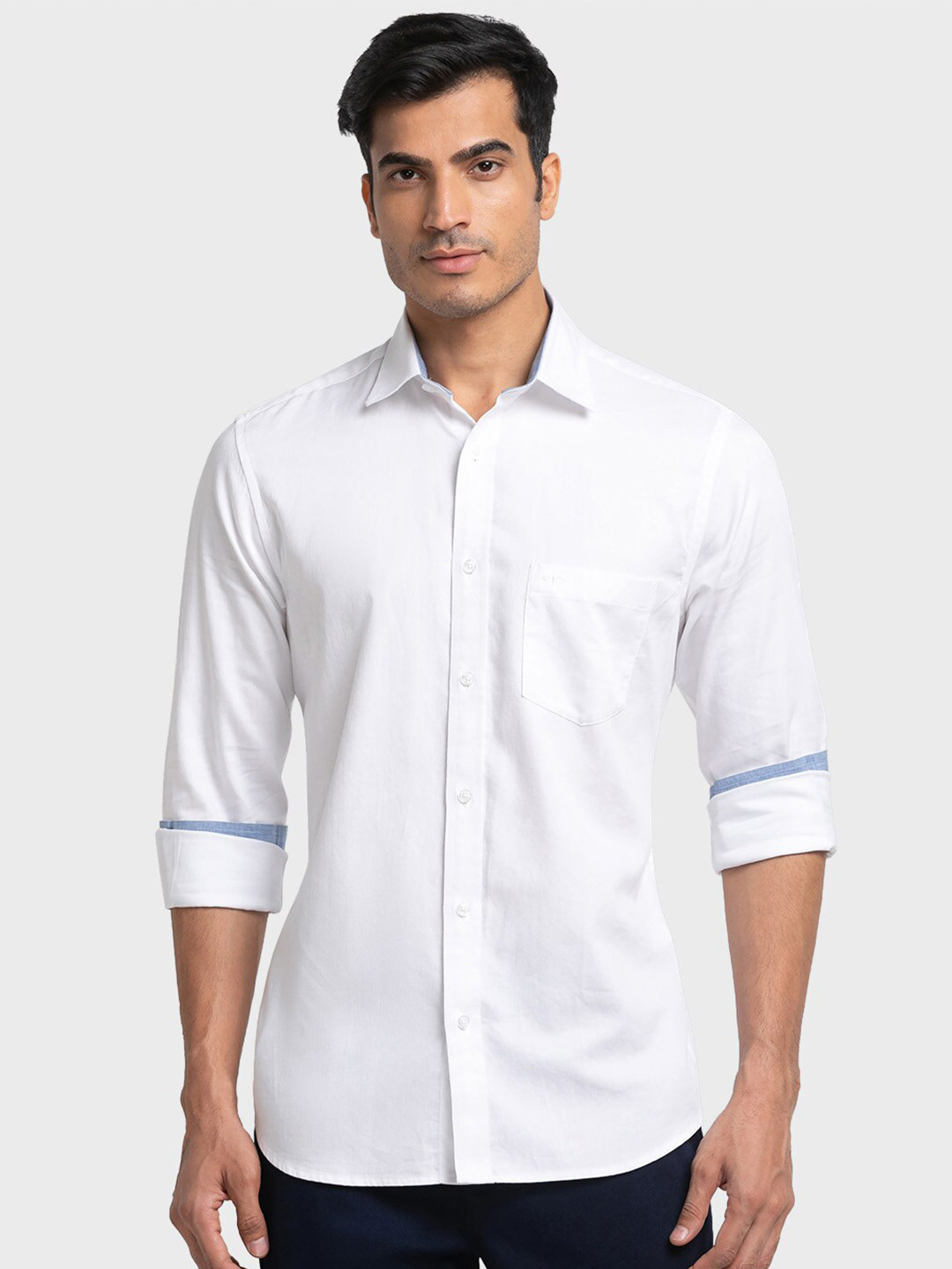 

ColorPlus Men White Tailored Fit Casual Shirt