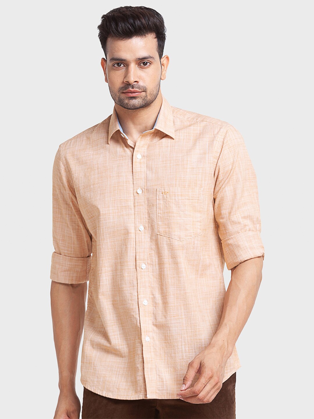 

ColorPlus Men Yellow Tailored Fit Casual Shirt
