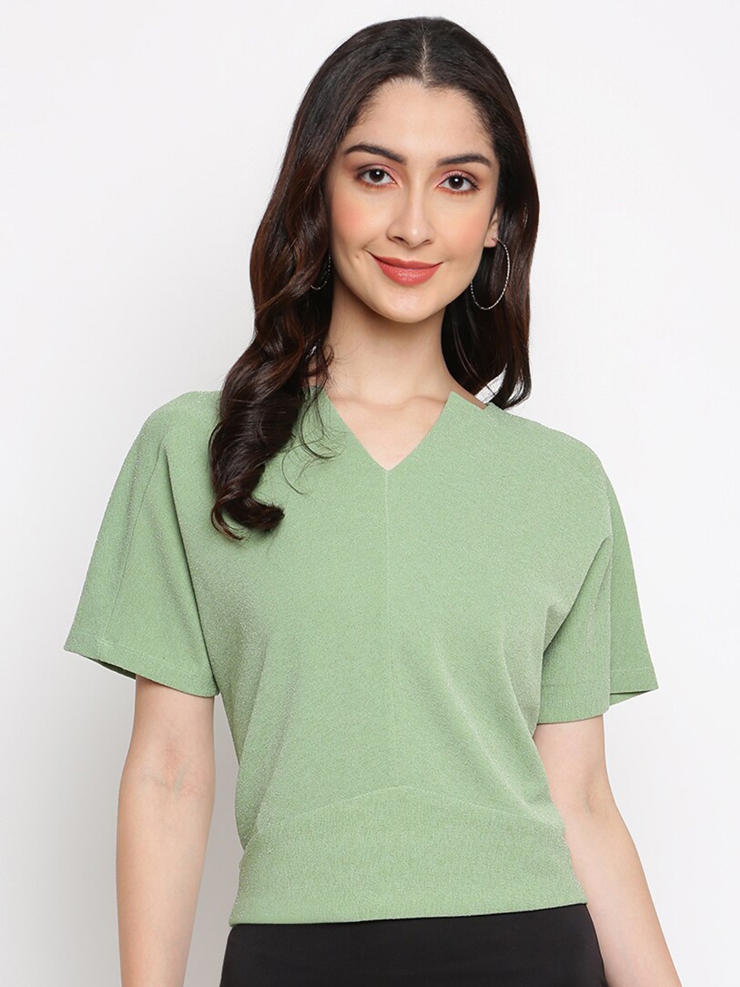 

Latin Quarters Green Extended Sleeves Bohemian Top